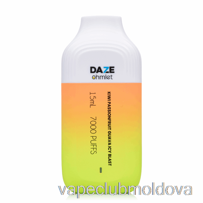 Kit Vape Pod 7 Daze Ohmlet 7000 De Unică Folosință Kiwi Fruitul Pasiunii Guava Icy Blast